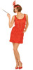 Flapper Dress Red and Headband Roaring 20's Costume