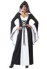 Deluxe Hooded Robe Dress Adult Black and White