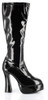 ChaCha Platform Zip Up Knee High Boots w/ 5" Heel - Black