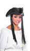 Pirate Hat with Braids and Beads Distressed Brown Unisex