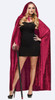 68" Velvet Hooded Cape - Red