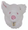 Evil Rabid Rabbit Mask with White Fur and Big Teeth Slit in Back