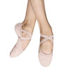 A Bloch Favorite! Super soft and lightweight ballet flat hugs the dancer's foot perfectly

Features

A super comfortable lightweight stretch canvas split sole
The toe shape is specifically designed for ultimate balance
Adheres to the arch beautifully
Shock absorbing heel cushioning
Pre-sewn crossed elastics
Generous front and rear leather sole pads
Fabric

Super soft stretch canvas; Suede foot pads
Sizing Information & Suggestions

Start with 2 sizes down from street shoe Width Suggestions: B - Narrow C - Medium D - Wide