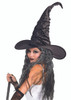 Vintage Witch Hat Black with Spiderweb design on brim