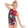 Eurotard Contrast Metallic Graffiti Gymnastics Leotard