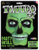 Party Skull Face Tattoo Kit Glow in the Dark Tattoos Makeup Instructions