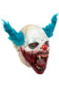 Clown Vampire Mask with Blue Hair and Bloody Teeth