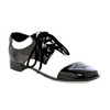 Men's black and white shoe with a 1" heel