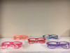 Clear lense color glasses assortment of colors red, orange, purple, pink, blue, 