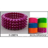 4 row Spike bracelet assorted neon colors 