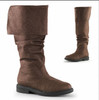 Men's Brown Cuffed Knee High Renaissance 1" Flat Heel Boot