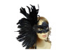 Masquerade Venetian Party Mask With Feathers Asymmetrical