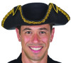 Felt Tricorne Hat with Gold Trim