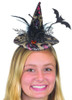 Witch Hat Headband w/Sequins, Feathers, & Bat