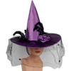 Witch Hat with Veil and Rose