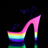 Blk/Neon Rainbow Glitter, 7" Hee