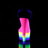 Blk/Neon Rainbow Glitter, 7" Hee