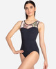 SoDanca  Adult Tank Leotard with Floral Mesh