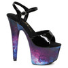 7" Pointed Stilletto Ankle Strap Sandal with Cosmo Print