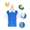 Anime Pokémon Ash Ketchum Short Sleeve Jacket Outfit Cosplay Kids Costume
