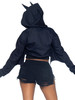 Bat Cropped Hoodie With Wings