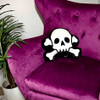 Sourpuss Furry Skull & Bones Pillow