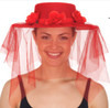 Red Spanish Lady Hat w/Veil