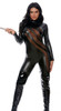 Faux Leather Sexy Black Catsuit Adult Costume