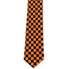 Checkered Orange Skiny Tie