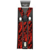 Blood spatter designs black and red suspenders, with clips