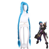 Game LOL Arcane Jinx Long Blue Bunches Cosplay Wigs