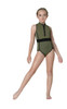 Madison Girl's Scuba Leotard With Zigzag Texture