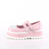 Demonia Slacker-25 Baby Pink Hologram 2" Platform Maryjane