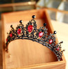 Black/Gold Crown Tiaras with Red Jewels