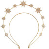 Starburst Gold Double Hairband with AB Rhinestone Crystal Jewels