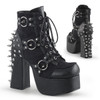 Demonia Charade Black Vegan Leather-Suede Ankle Boot