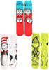 Adult Dr. Seuss Characters Crew Sock 3 Pair Set