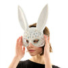 Rhinestone Gray Bunny Mask