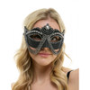Black Jeweled Mask with Chains