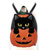 Furry Black Cat in Pumpkin Mini Backpack in Vinyl