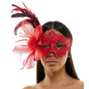 Lace Fascinator Mask With Feather