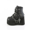 Demonia Kera-68 Blk Vegan Leather, 4 1/2" Platform