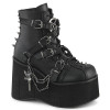 Demonia Kera-68 Blk Vegan Leather, 4 1/2" Platform