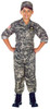 Full digital camouflage look with a matching three-piece set: long-sleeve shirt, pants, and cap
Features U.S. Army star logo patch on the chest and an American flag patch on the sleeve
Head-to-toe camo coverage in classic grey-green ACU-style digital pattern.