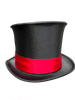Satin Top Hat w/Red Satin Band