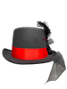 Felt Top Hat w/Black Rose on Red Band