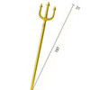Rule the seas or the underworld with this Gold Trident Staff, featuring twisted prongs and a bold metallic finish.