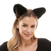 Black Furry Ears Headband