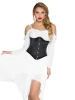 Steel Boned Satin Waist Cincher with Full Busk Closer and Lace-Up Back