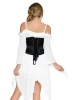 Steel Boned Satin Waist Cincher with Full Busk Closer and Lace-Up Back